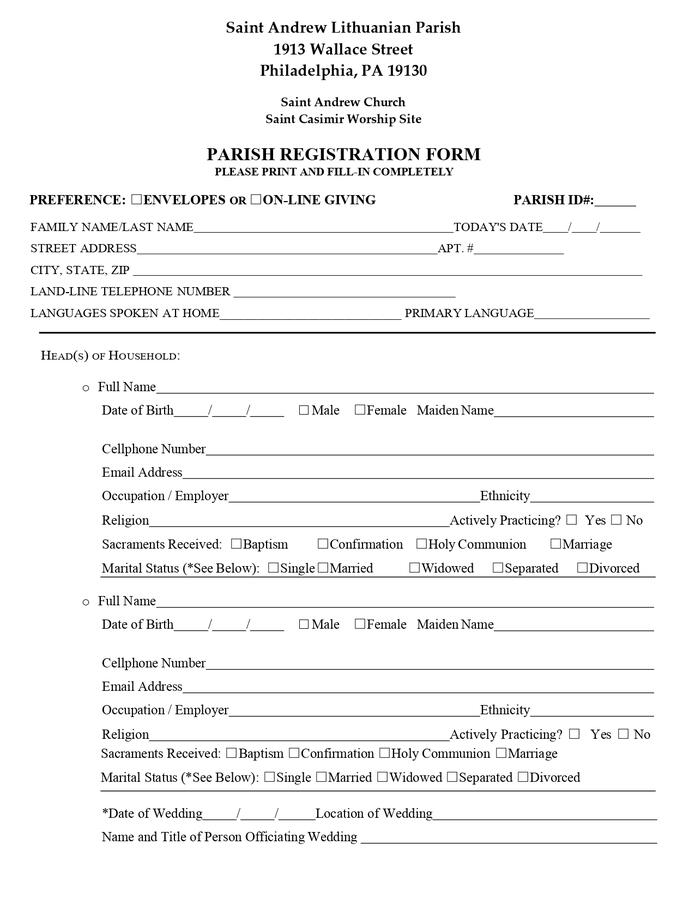 Registration Form page 1 of 2